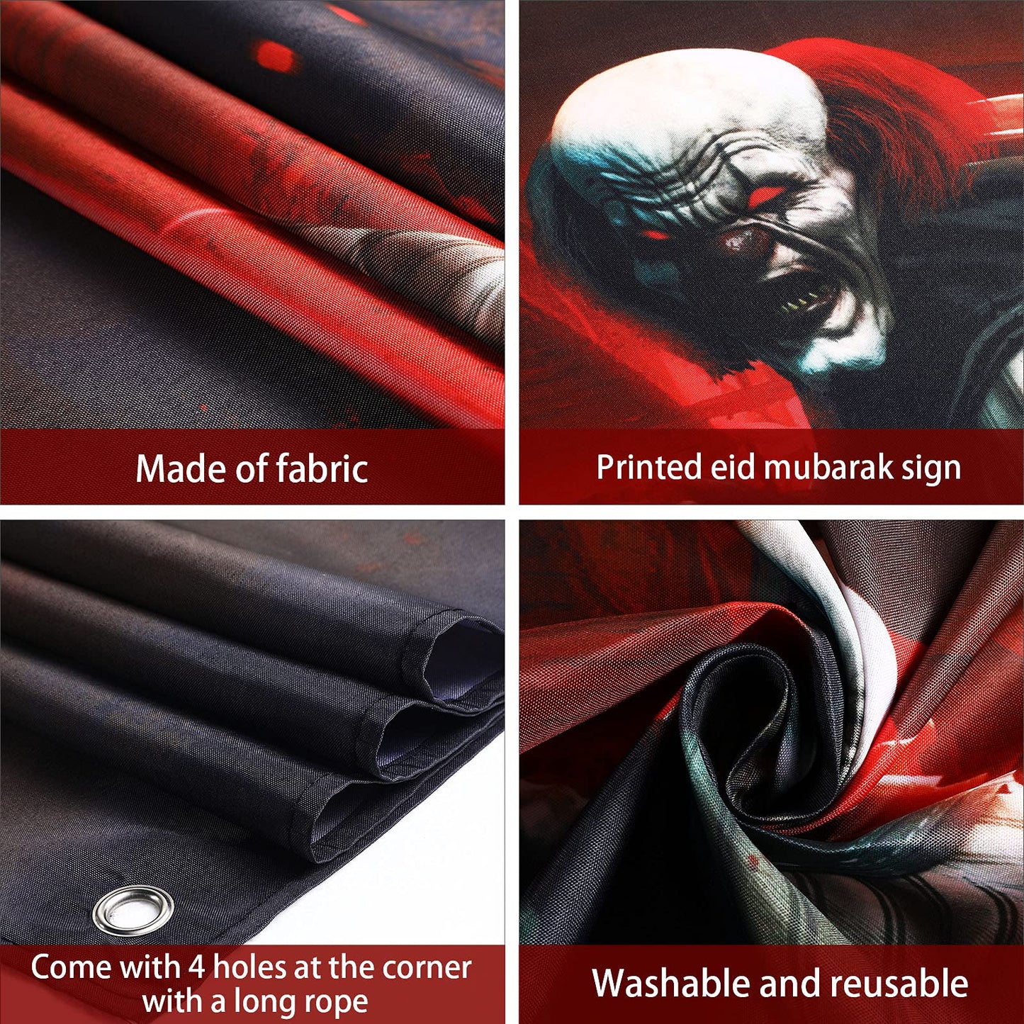 Irenare Killer Birthday Party Backdrop Banner - Crime Scene Decor, Horror Movie Background, 72.8 x 43.3 Inch Scary Bloody Banner for Creepy Movie Chainsaw Clown Spooky Props