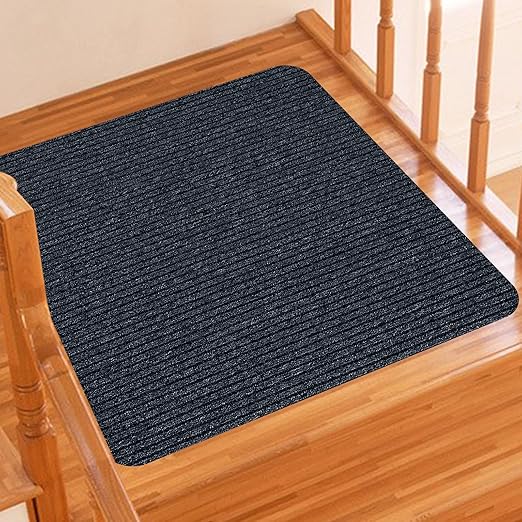 Stair Treads for Wooden Steps, Non-Slip Stair Runner Indoor Outdoor Stair Tread Landing Mats Covers Pads, 31" x 31"Matching Staircase Step Runner for for Elders, Kids and Pets (31" X 31", Grey)