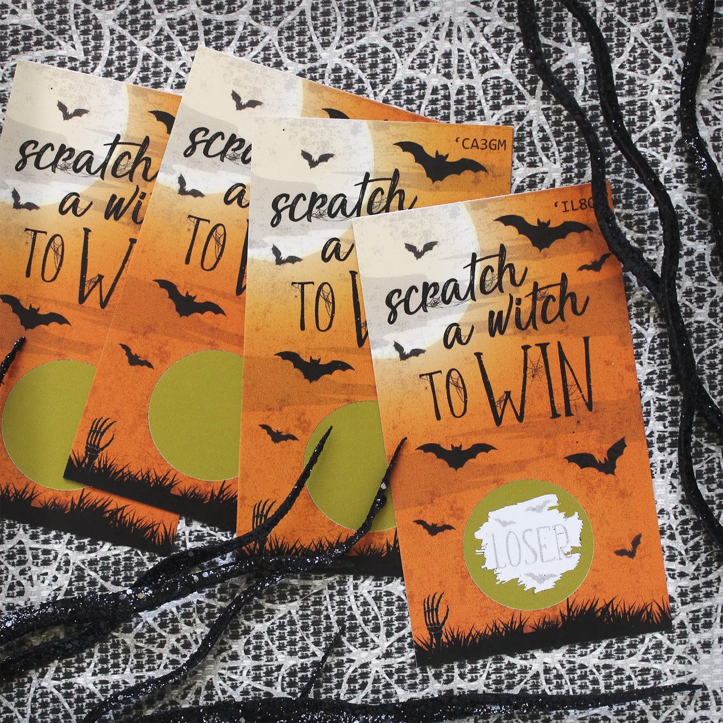 Scratch Off Halloween Party Game, Halloween Party Activity - 30 Cards
