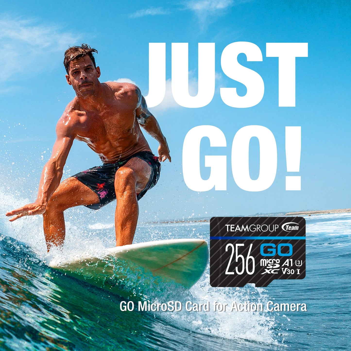 Teamgroup Go Card 256Gb Micro Sdxc Uhs-I U3 V30 4K For Gopro & Action Cameras High Speed Flash Memory Card With Adapter For Outd