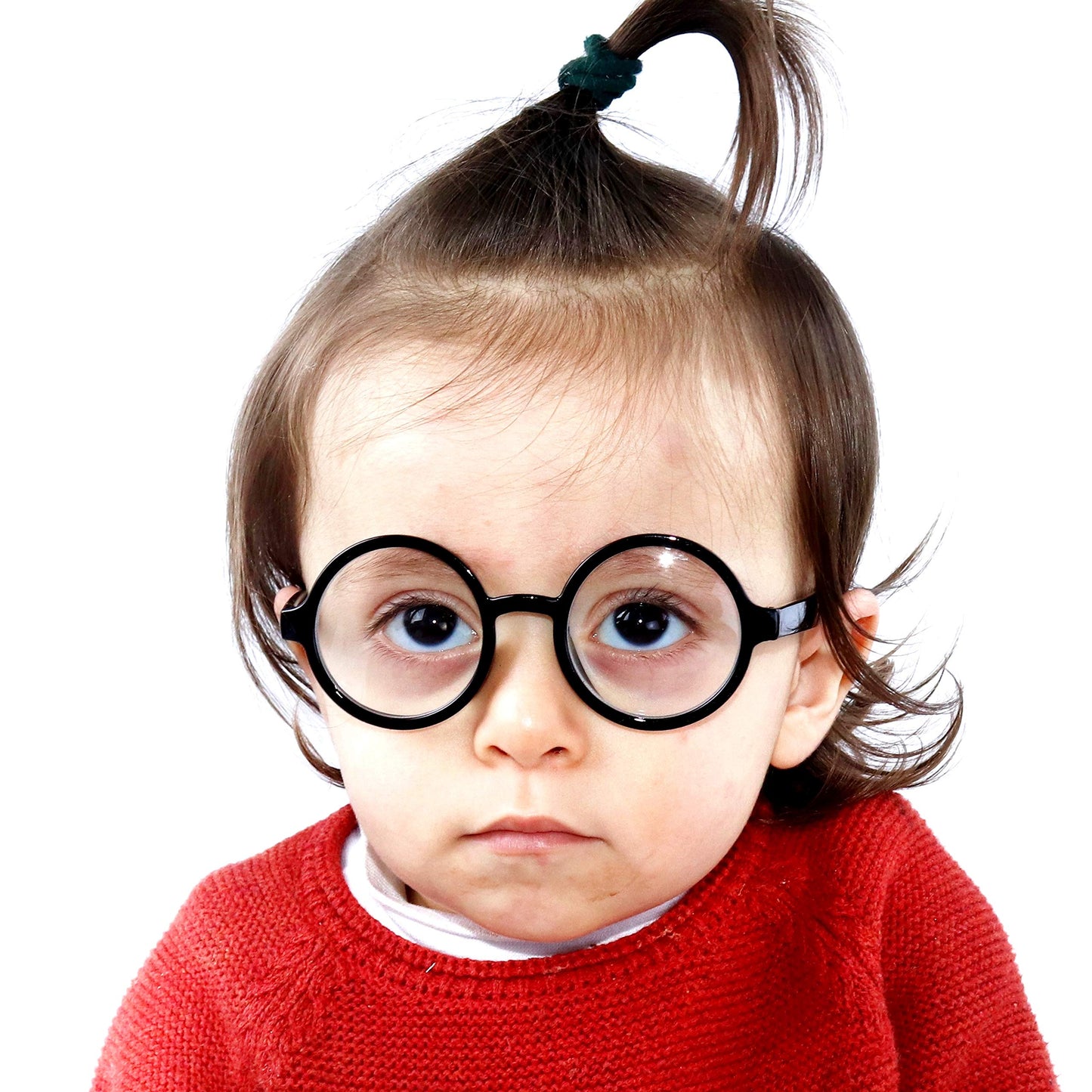 Style Vault KD01 Baby Infant Toddler Age 0-24 Months Round Costume Glasses (2-pack Round Black-clear+R Brown clear)