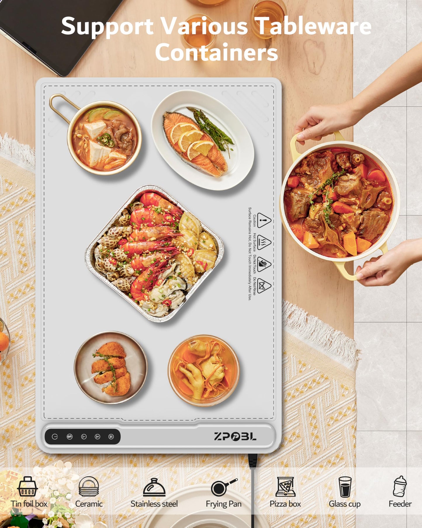 Warming Mat for Food -Electric Food Warming Tray (24"x16"), Rapid Full-Surface Heating, Portable & Rollable Versatile Food Warmer for Countertop, Perfect for Gatherings, Parties &Everyday Use
