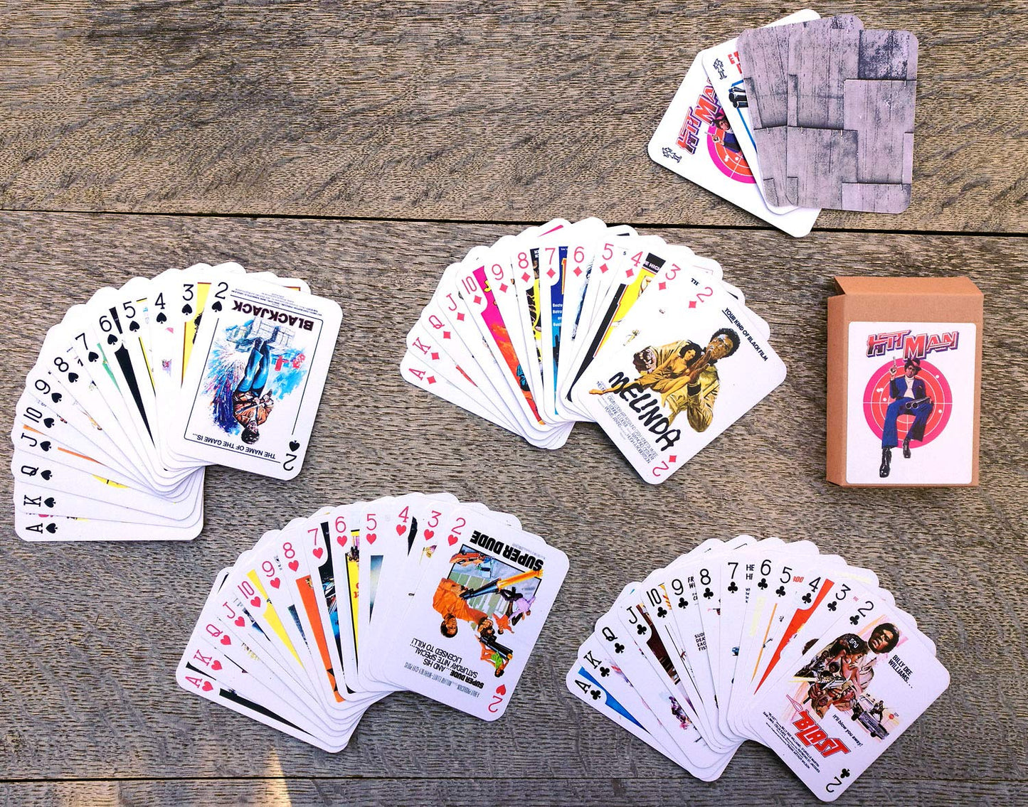 FLONZGIFT Playing Cards (Poker Deck 54 Cards All Different) BLAXPLOITATION Vintage Movie Posters Vintage Trash Movie Posters Crime Action