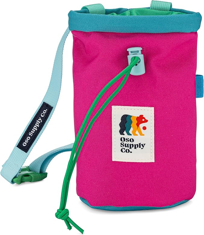 Oso Supply Co - Classic Chalk Bag for Rock Climbing, Bouldering Chalk Bag Bucket with Quick-Clip Belt, Zippered Pockets an...
