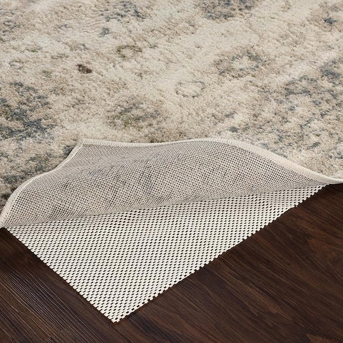 Superior Rio Reversible Rug Pad, Non-Slip, Non-Skid, Thick Mesh Design, Floor Protector, Padding, Furniture Gripper Mat, Slide Stopper, Foam Grip, Polymer Coated Polyester, 10' x 14', Cream