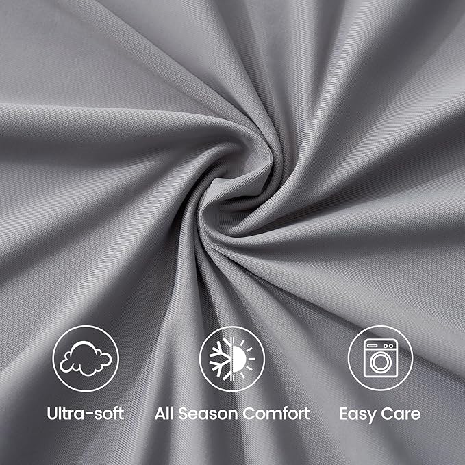 Cozy Bliss Premium Cooling Sheet Set Queen Size, Q-Max>0.4, 3PCS No Flat Sheet with 2 Pillowcases, Breathable Fitted Sheet for Hot Sleepers & Night Sweats, Deep Pocket Up to 18 Inches, Dark Grey