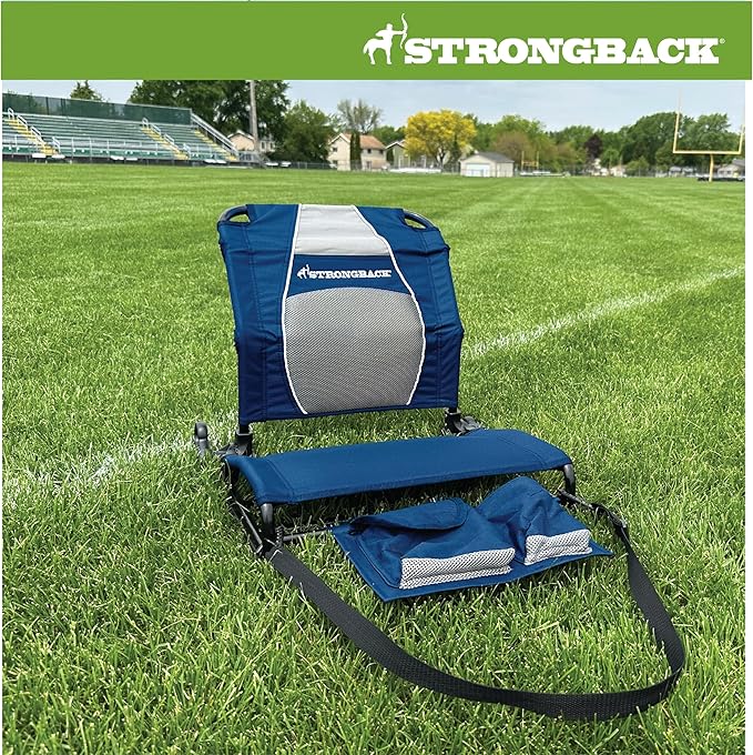 STRONGBACK Lumbar Support Stadium Seat for Bleachers – Ergonomic Chair with Back Support for Adults & All-Day Comfort