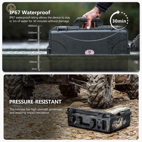 Kinghardcase TSA Gun Case for 7 Handguns - Waterproof & Shock Proof Handgun Case for 7 Pistols & 16 Magazines, Pistol Case Hard Shell for Glock, Beretta, Smith and Wesson
