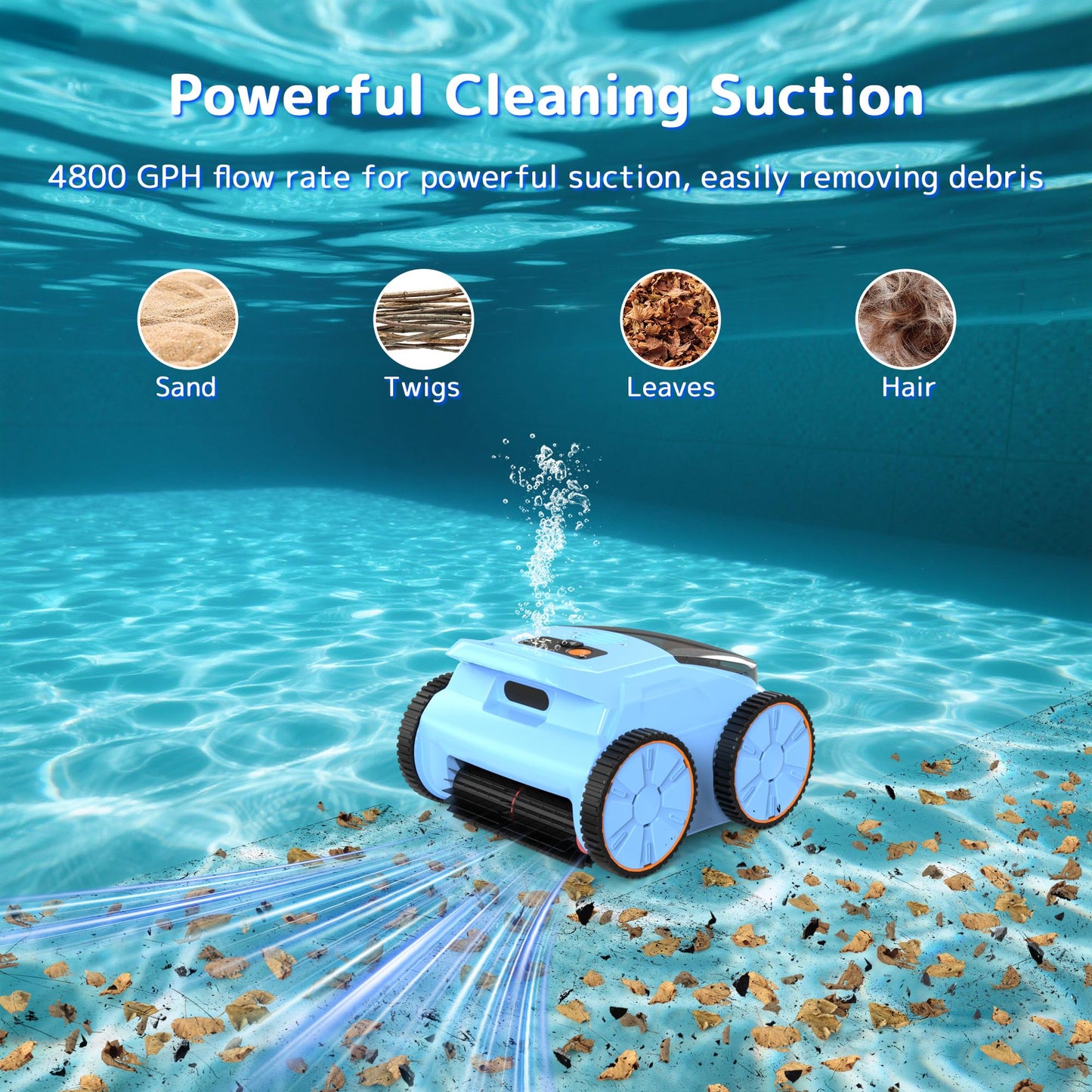 (2025 Upgrade) Pool Vacuum Cordless Robotic Pool Cleaner, 4-in-1 Floor/Wall/Waterline Cleaning/Smart Navigation, 180 Mins Runtime Pool Vacuum for Inground Pools Up to 2100 Sq.ft