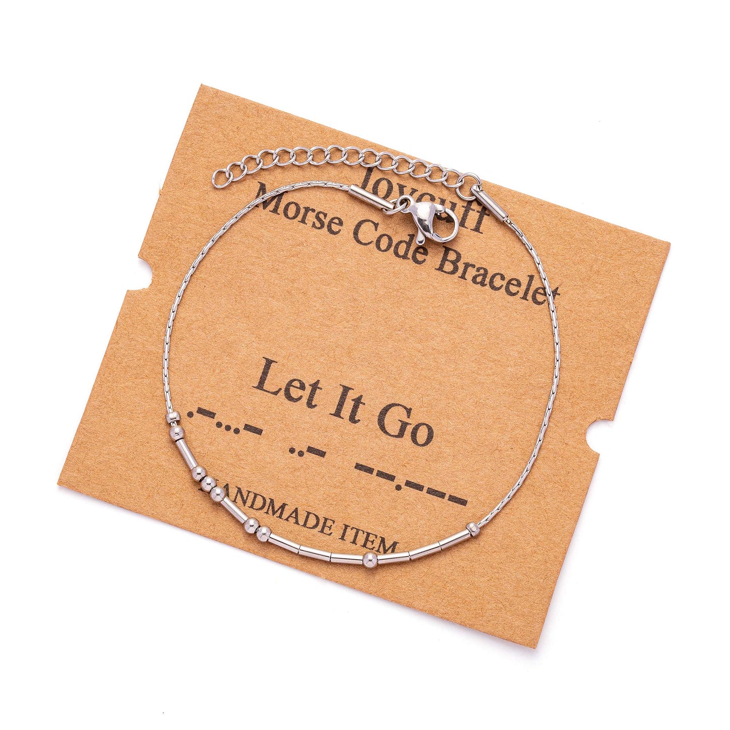 Morse Code Bracelets for Women Let It Go Funny Inspirational Jewelry Christmas Birthday Gifts for Her Mom Daughter Sister Best F