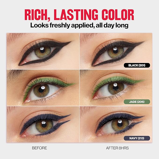 Revlon ColorStay Pencil Waterproof Eyeliner, Smudge-Proof, Eye Makeup with Built-In Sharpener, 201 Black, 2 pack