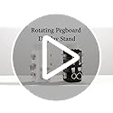 Urban Deco 360° Rotating Pegboard Display Stand with Signage, 4-Sided Spinning Peg Board Stand with 24 Hooks for Jewelry, ...