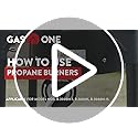 GasOne Propane Single Burner Camp Stove with High Temp Paint & Red QCC Steel Braided Regulator with Height Adjustable Leg
