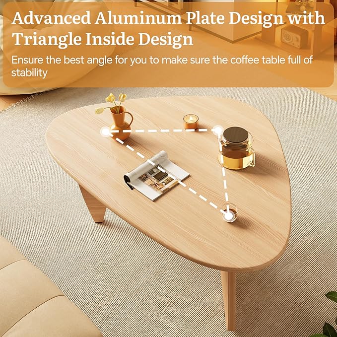 LUCKIIA Coffee Tables Wood Small Farmhouse Coffee Table Mid-Century Modern Wood Center Table for Living Room, Original, 35 Inch