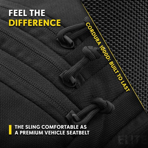 M-Tac CCW Sling Bag for Men & Women - EDC Shoulder Bag Tactical - Crossbody Concealed Carry Bag - Mens Chest Pack (ELITE Black Loop Panel)