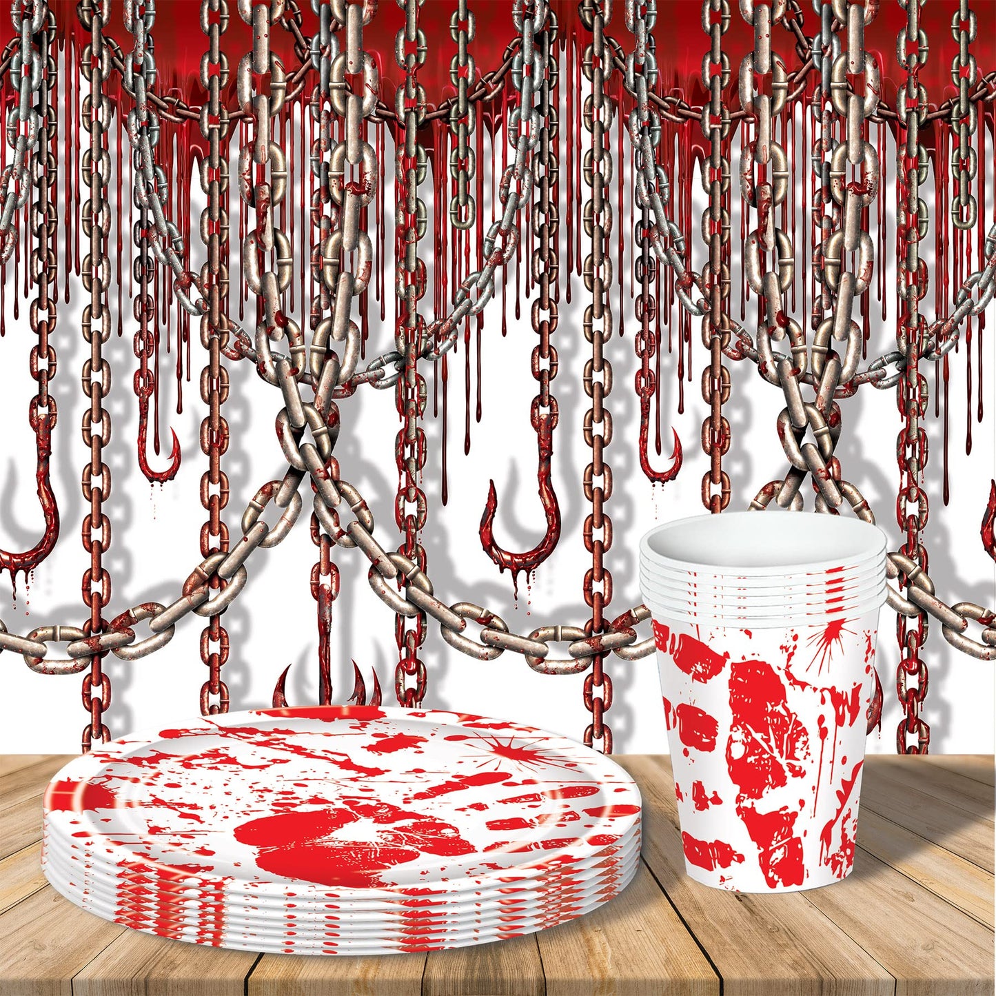 Beistle Bloody Handprints 9 Inch Plates