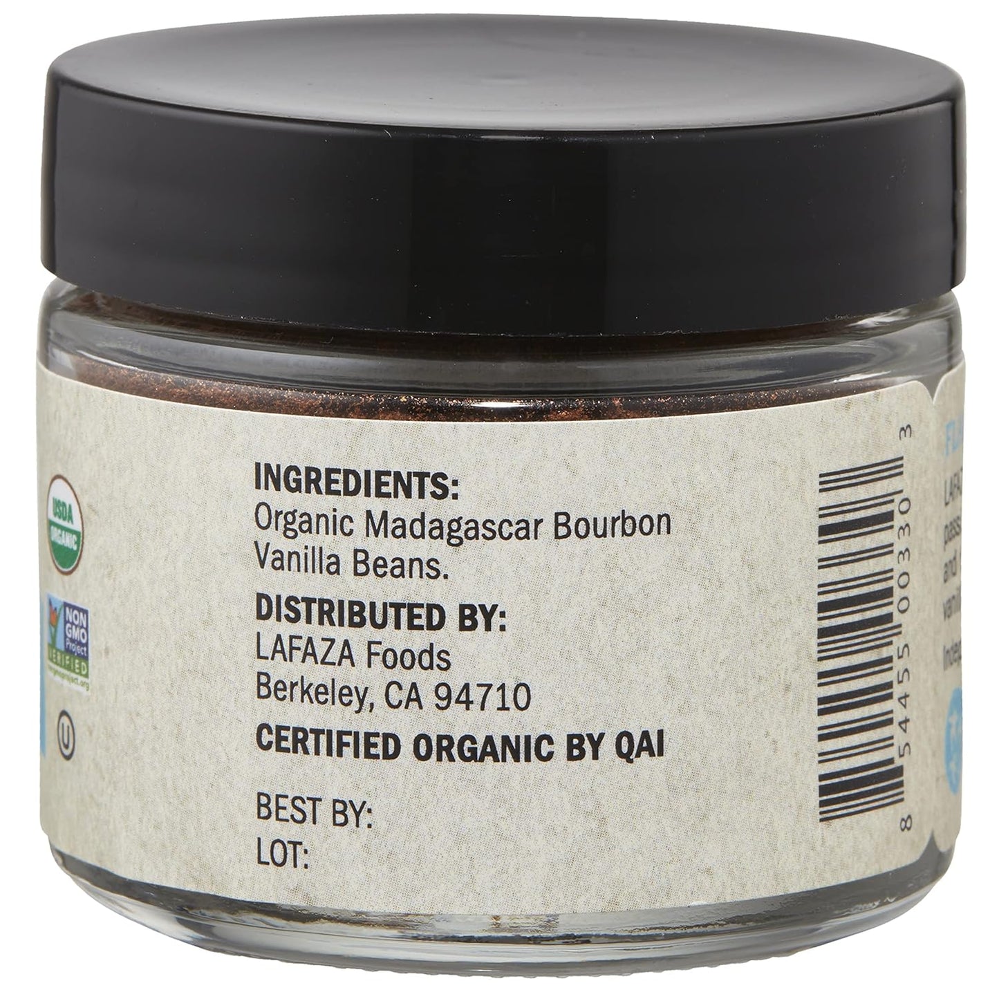 Lafaza Organic Madagascar Bourbon Pure Ground Vanilla Bean Powder, 1oz