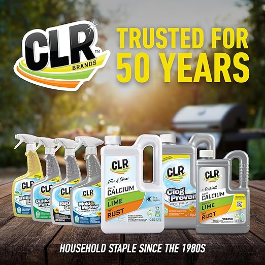 CLR Brands Grill Cleaner and Degreaser Spray, 26 oz. Bottle, BBQ Cleaner Removes Burnt Food, Grease and Grime from Grates and Racks, Pellet and Electric Smokers