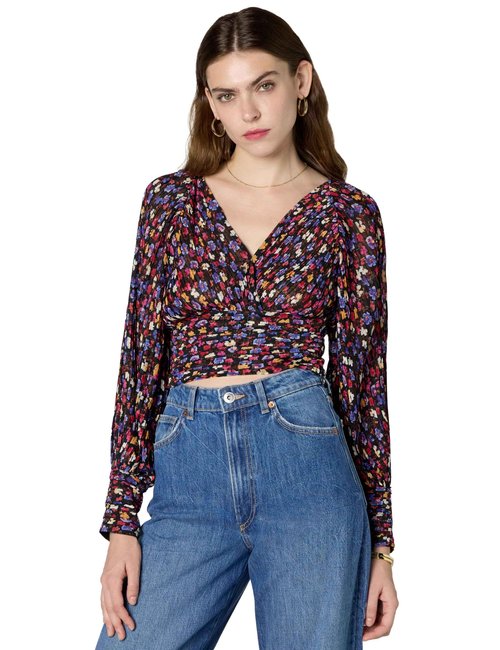 ASTR the label Women's pernilla top, Blue red Ditsy, S