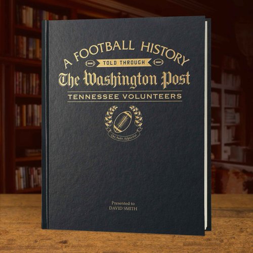 Signature gifts Tennessee College Football Personalized Newspaper History Book, A3 Large Deluxe Hardcover - College Football Fan, Alumni, Students Keepsake Gift (Tennessee Black)