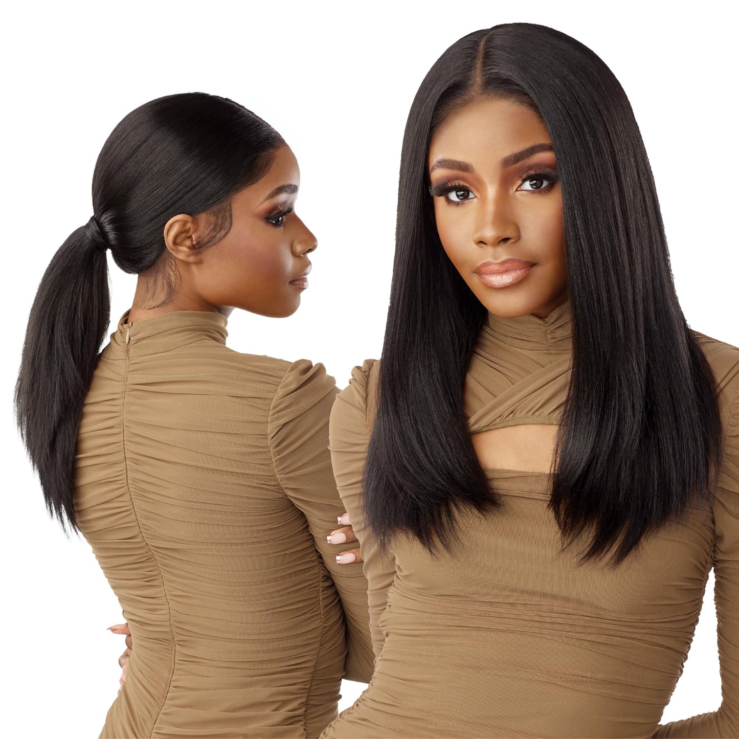 Sensationnel Butta 360 Lace Wigs - Unit 1 Wider Parting 360 Degree Lace Glueless Synthetic Preplucked Hairline (1B OFFBLACK)
