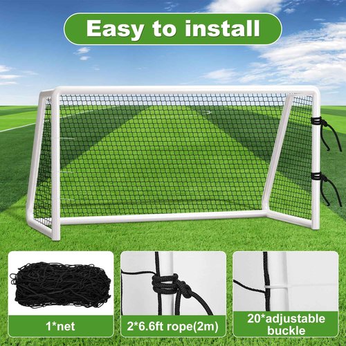 Soccer Net,Heavy Duty Nylon Netting Soccer Ball Stop Netting,Easy to Install Soccer Sport Netting Barrier with Rope and Buckles, Soccer Practice Sports Netting 10ft/15ft/20ft/30ft/40ft