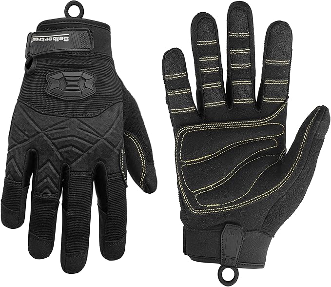Seibertron Full or Half Finger Padded Palm Lightweight Breathable Climbing Rope Gloves for Climbers, Rock Climbing, Rescu...