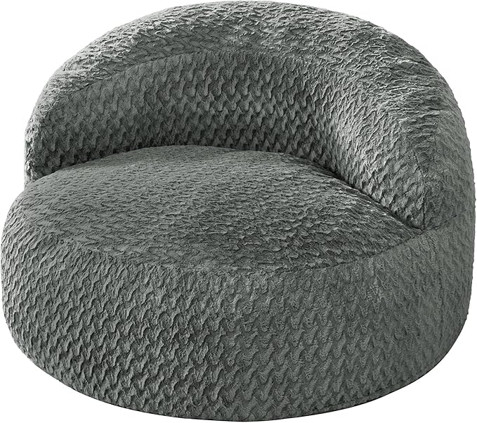 Hobestluk Bean Bag Chair Giant Bean Bag Chairs for Adults Big Bean Bag Chair with Memory Foam Filler Adults Large Beanbag with Faux Fur Cover for Bedroom (Chevron Grey,Large)