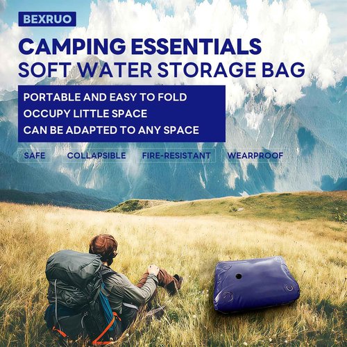 BEXRUO 760 L/200 Gallon Water Bladder Tank, Blue Portable RV Water Tank, Large Capacity Water Storage Bladder for Camping, Garden, Emergency, Outdoor Sports