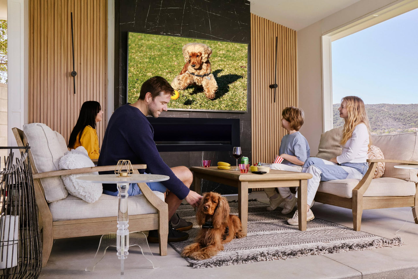 SYLVOX Outdoor TV, 75 inch Waterproof Smart Outdoor TVs, 4K, HDR 10, Weatherproof,1000nits, Voice Assistant Remote, for Partial Sun Area(Deck Pro 3.0, Latest Model)