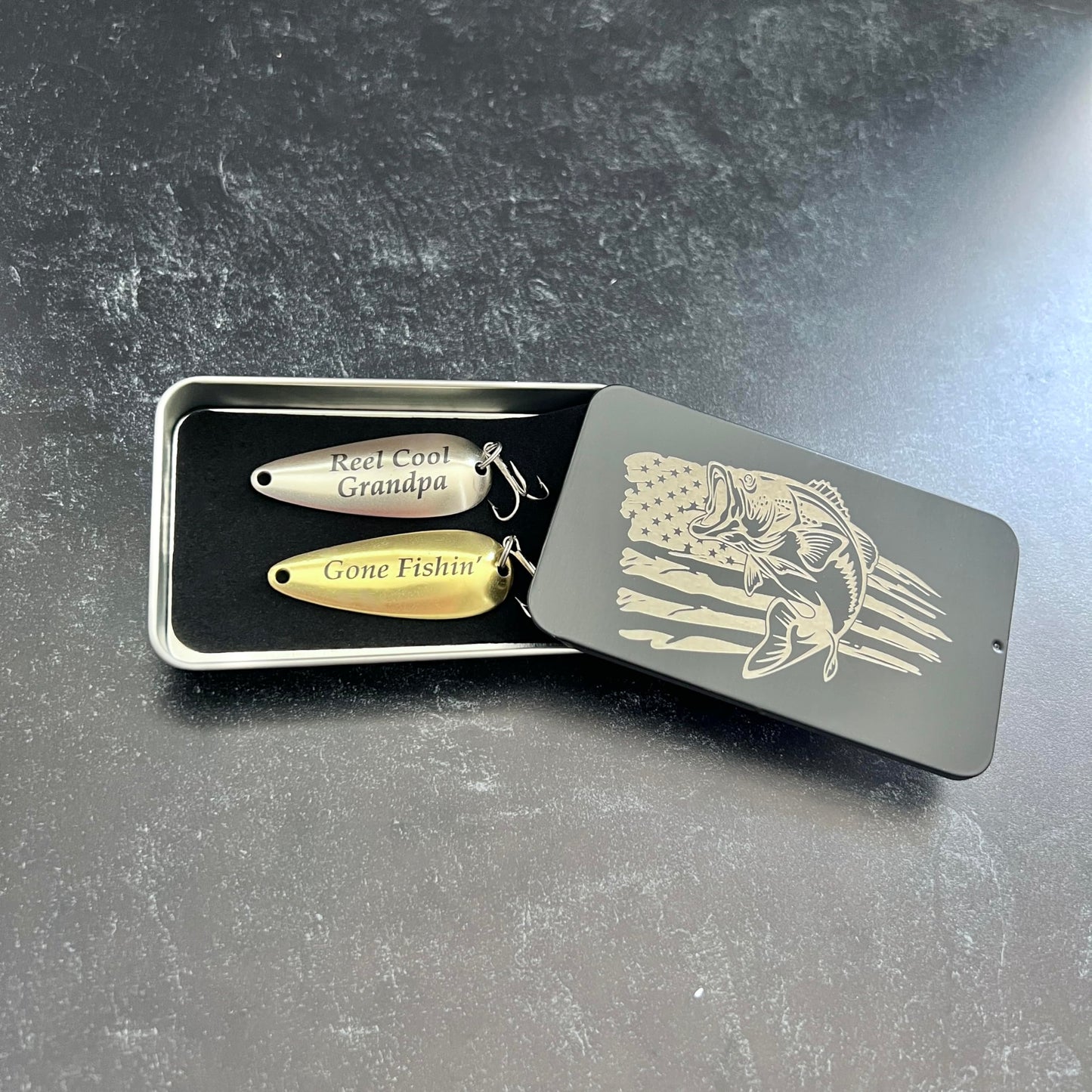Fishing Gift for Grandpa - Engraved Fish Hook - Fathers Day - Birthday Present - New Grandparent - From Grandkids