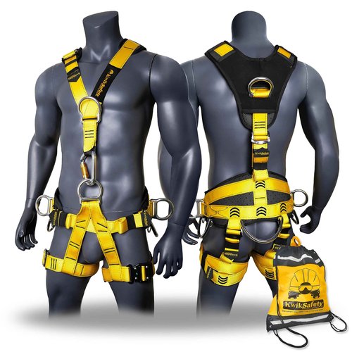 KwikSafety - Charlotte, NC - CANOPY KING [1 PACK] Full Body Climbing Harness | 5 D-Ring Back & Shoulder Support Harness