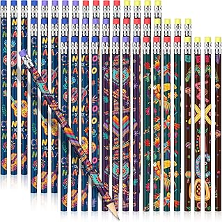 Fainne 72 Pieces Assorted Pencils with Eraser, Mexican Taco School Cool Mexico Wooden Pencils for Teachers Students Reward...