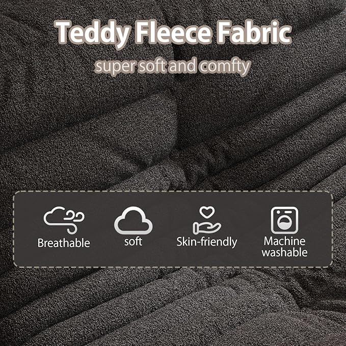 Selyteramy Oversized Bean Bag Chairs for Adults, Giant Beanbag Chair with Memory Foam, Comfy Lounge Chair Lazy Sofa for Apartment, Living Room, Bedroom, Office(Teddy Fabric)