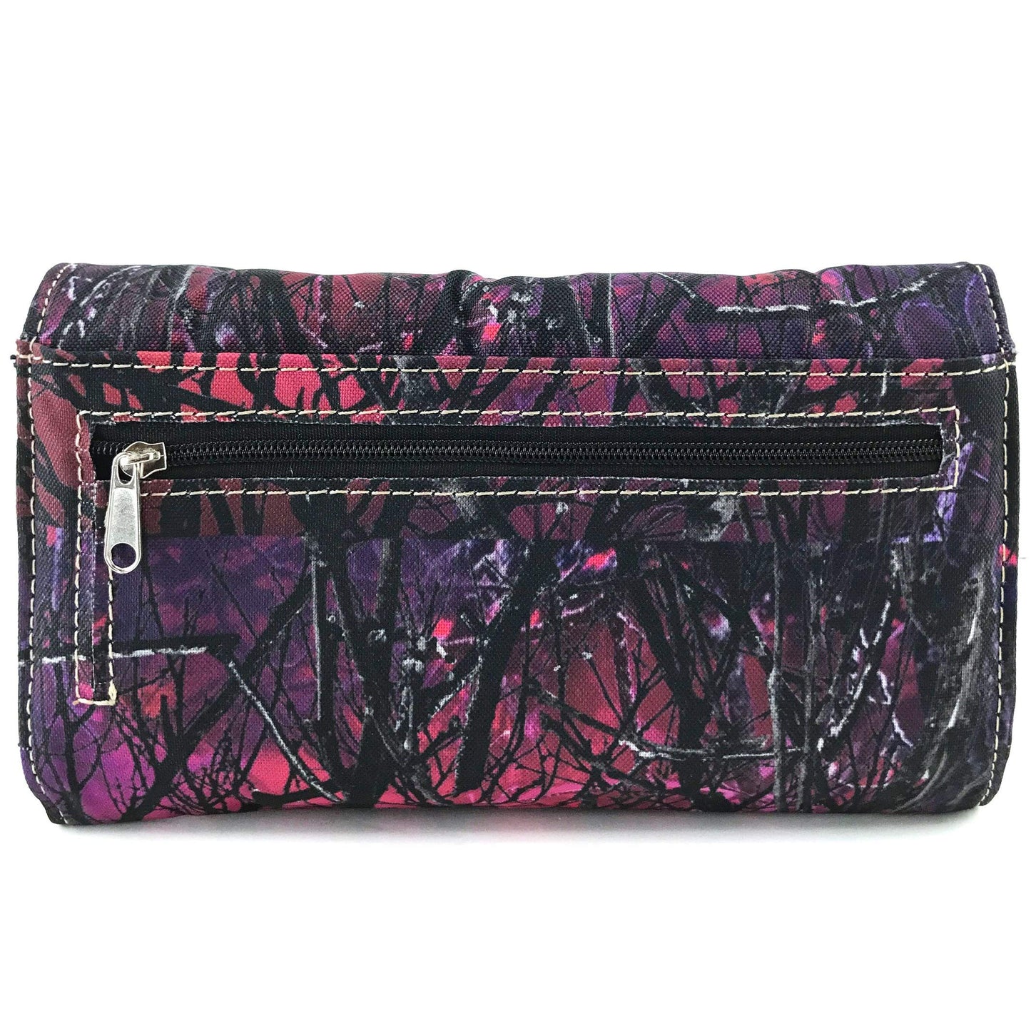 Zelris Camouflage Shine Glow Cross Wings Women Conceal Carry Handbag with Wallet (Hot Pink)