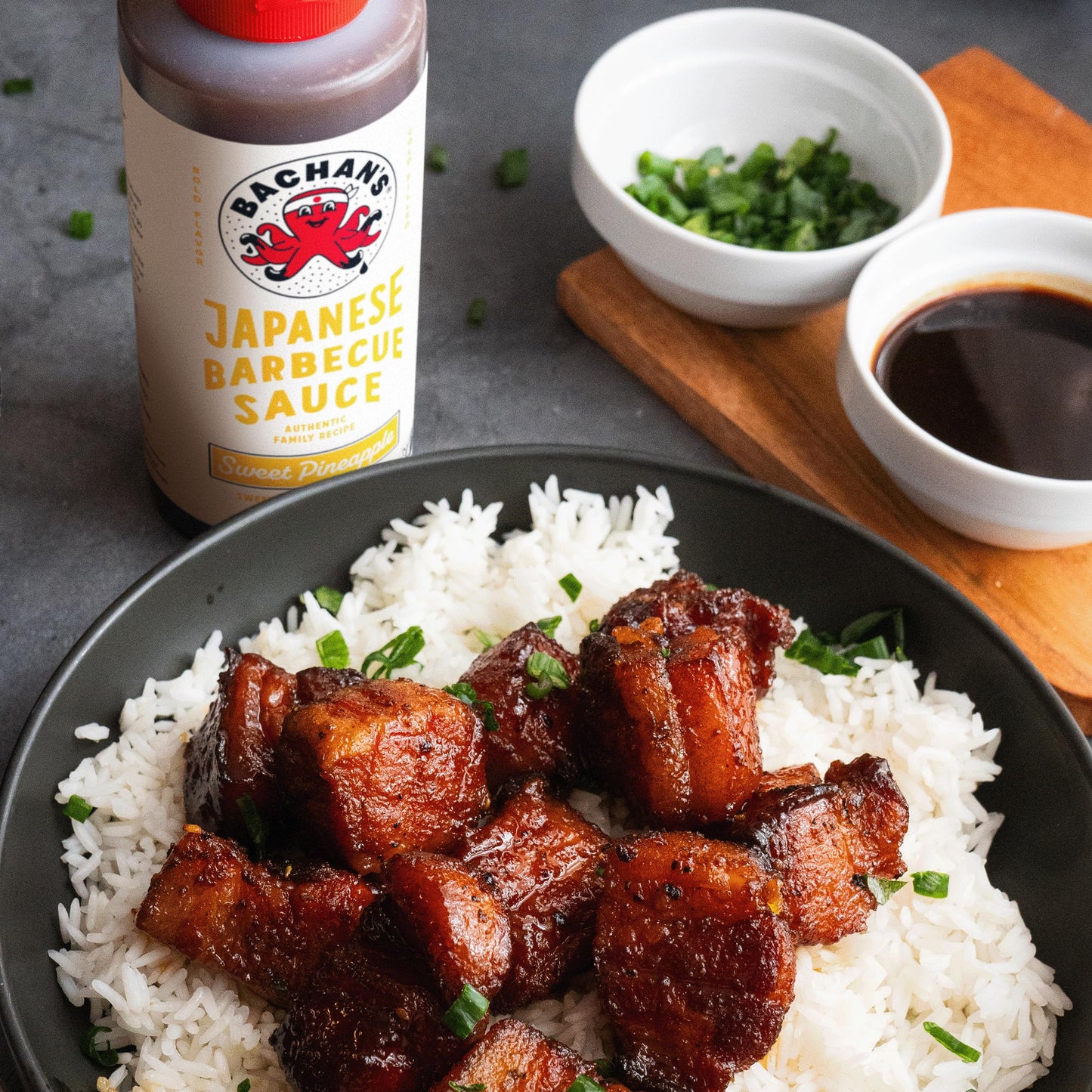 Bachan's Japanese Barbecue Sauce 4 Pack - 1 OG, 1 Sweet Pineapple, 1 Garlic, 1 Yuzu Mini - BBQ Sauce for Wings, Chicken, Beef, Pork, Seafood, Noodles, and More. Non GMO, No Preservatives, BPA free