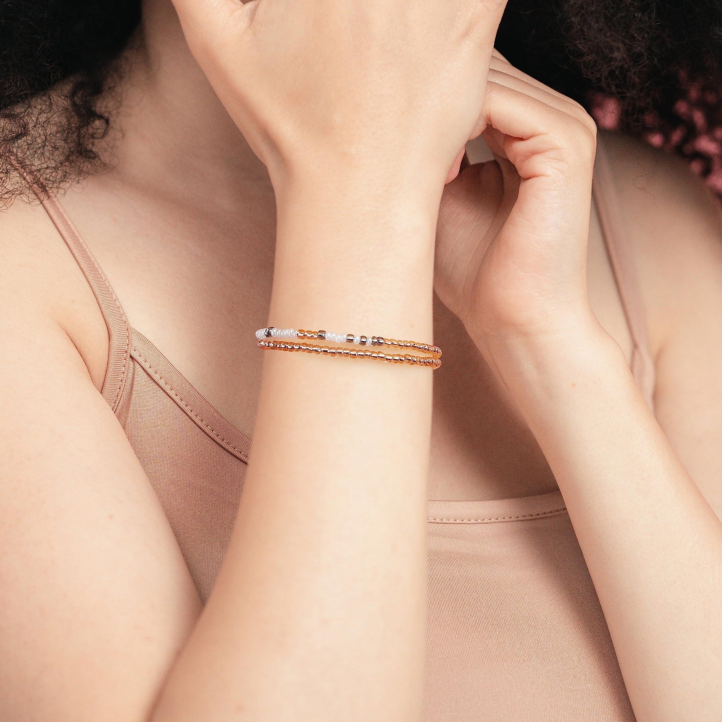 JoycuFF Inspirational Bracelets for Women Christmas Birthday Gifts for Her Mom Sister Daughter Best Friend Adjustable Silk Beade