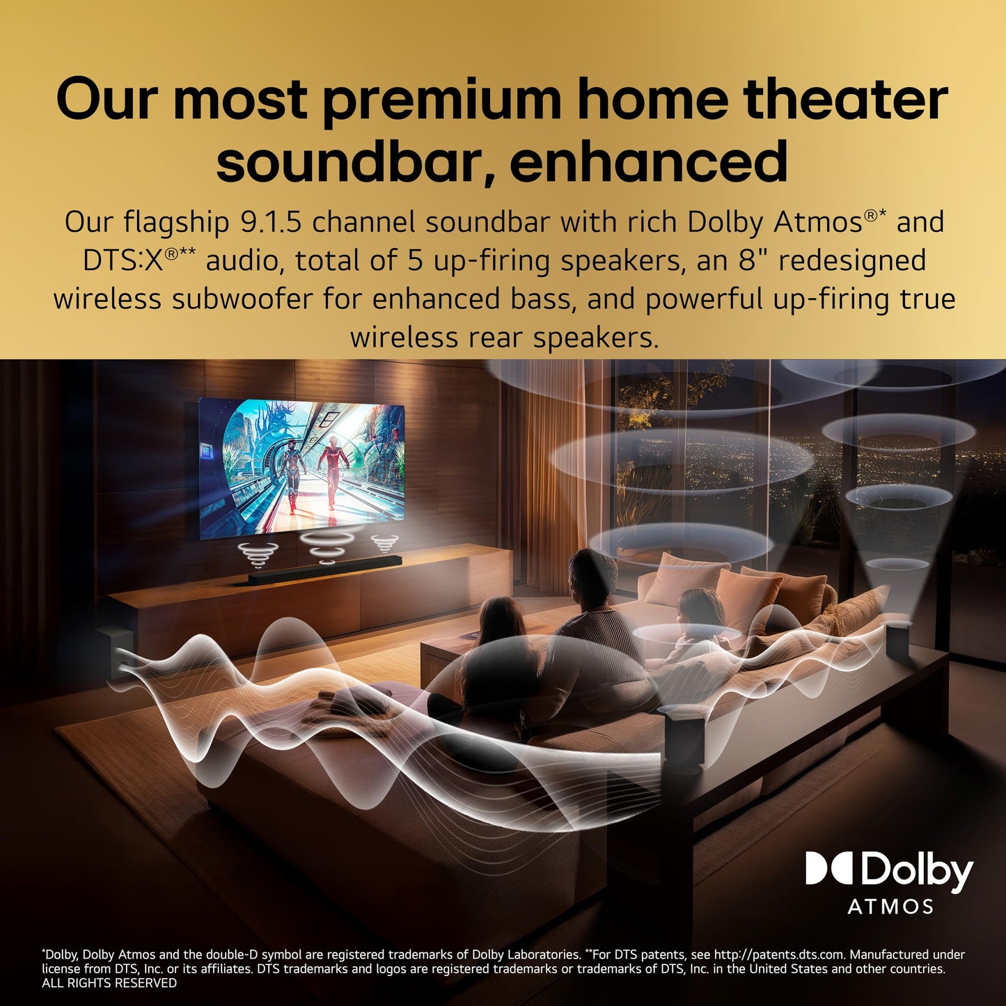 LG S95AR 9.1.5 ch. Home Theater Soundbar with Wireless Subwoofer, Dolby Atmos Audio, TV Synergy, Wow Interface, AI Room Calibration (2025 Model)