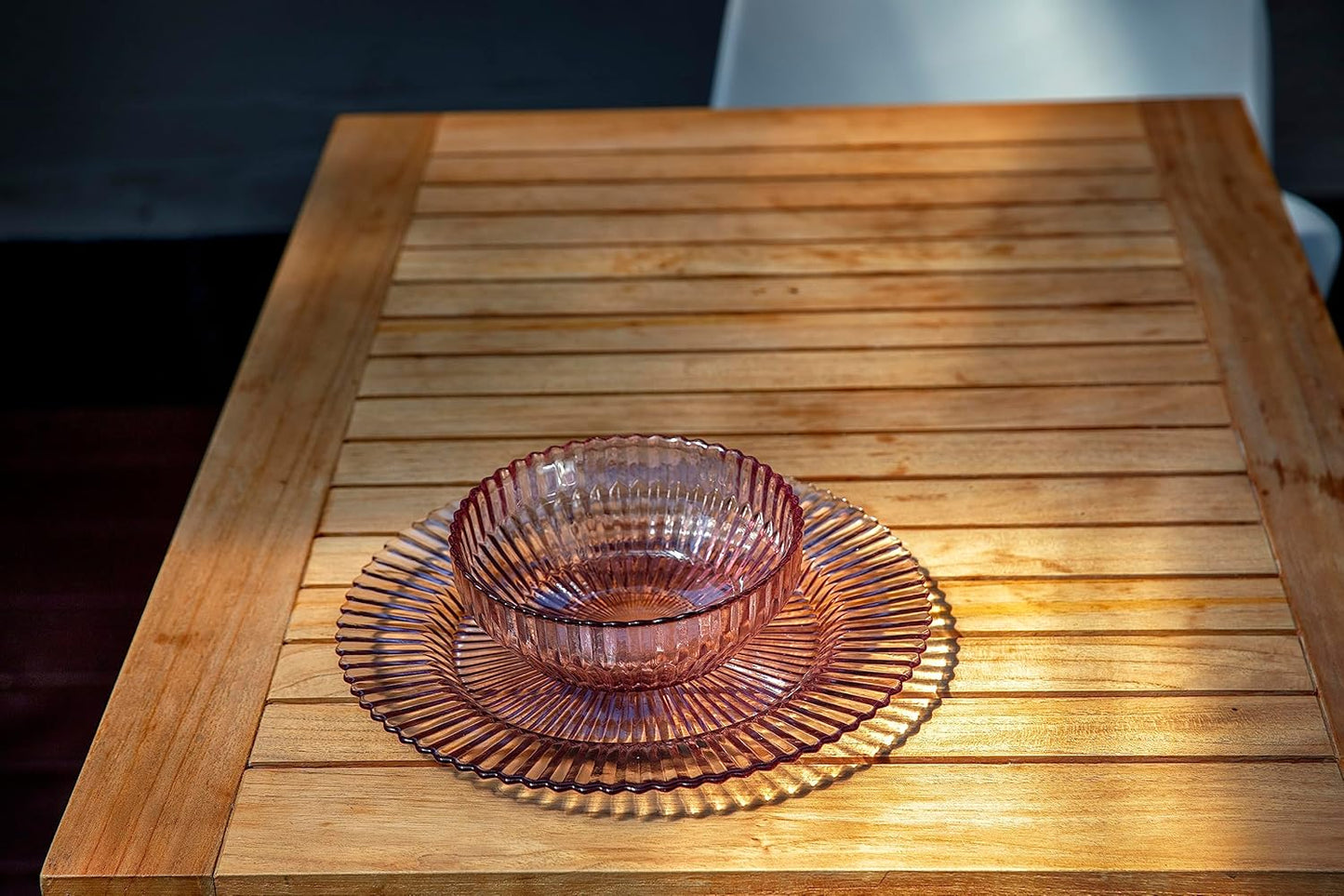 Fortessa Archie Glass Salad/Dessert Plate, 8.5 Inch, Pink