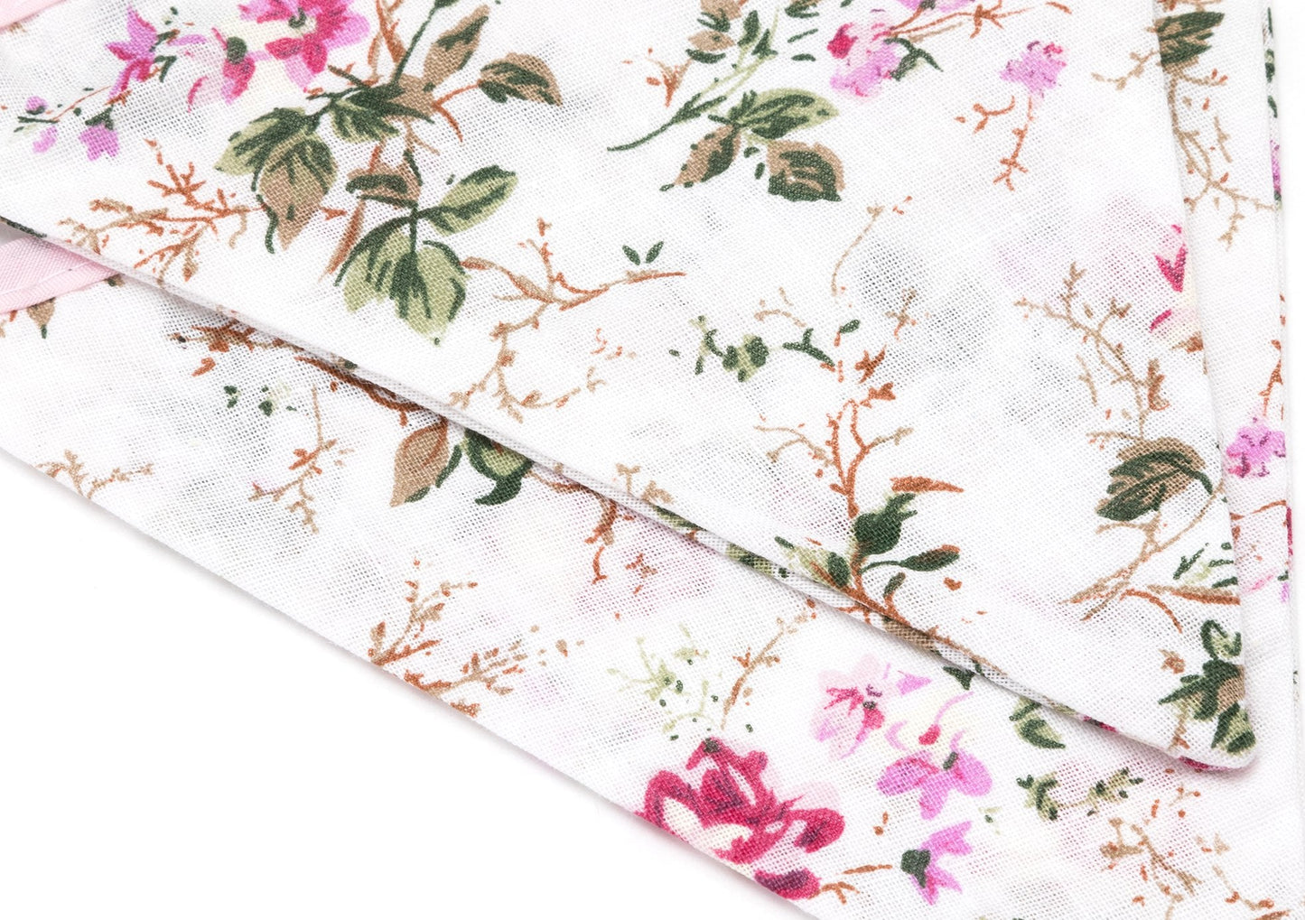 LOVENJOY Pink Floral 100% Cotton Bunting Banner for Girls Shabby Chic Wedding Birthday Decoration