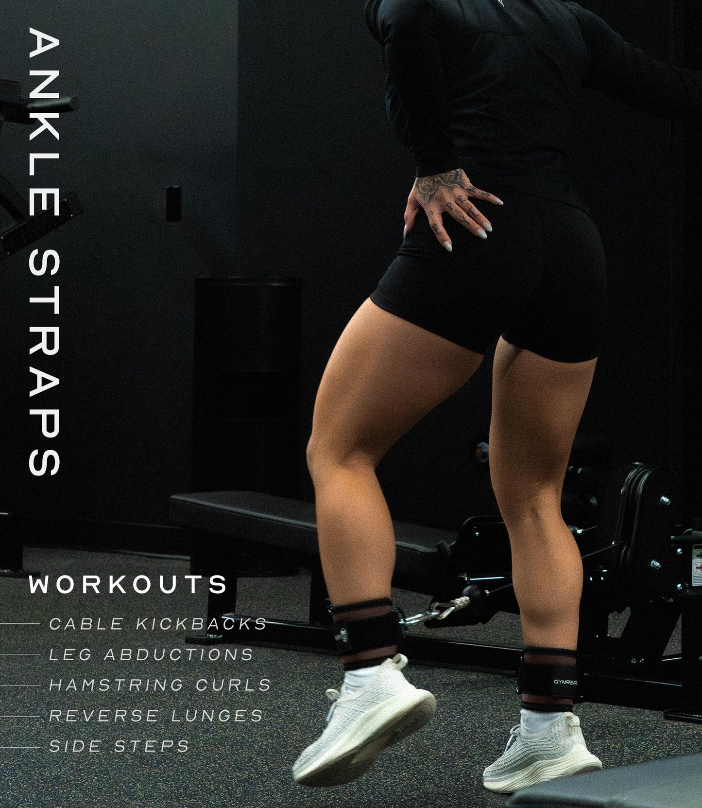 Gymreapers Ankle Strap (Single) For Cable Machine Kickbacks, Glute Workouts, Lower Body Exercises - Adjustable Leg Strap with Neoprene Padding (Toffee, Single)