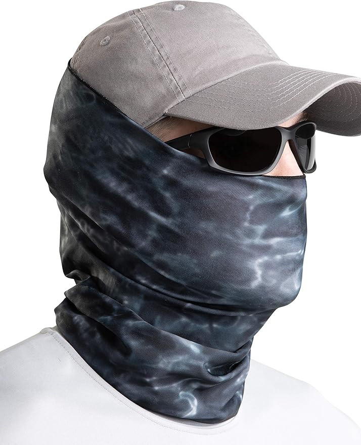 Aqua Design Fishing Hunting Masks Neck Gaiter: Men and Youth UPF 50+ Sun Mask Protection: Camo Face Cover Balaclava Bandana