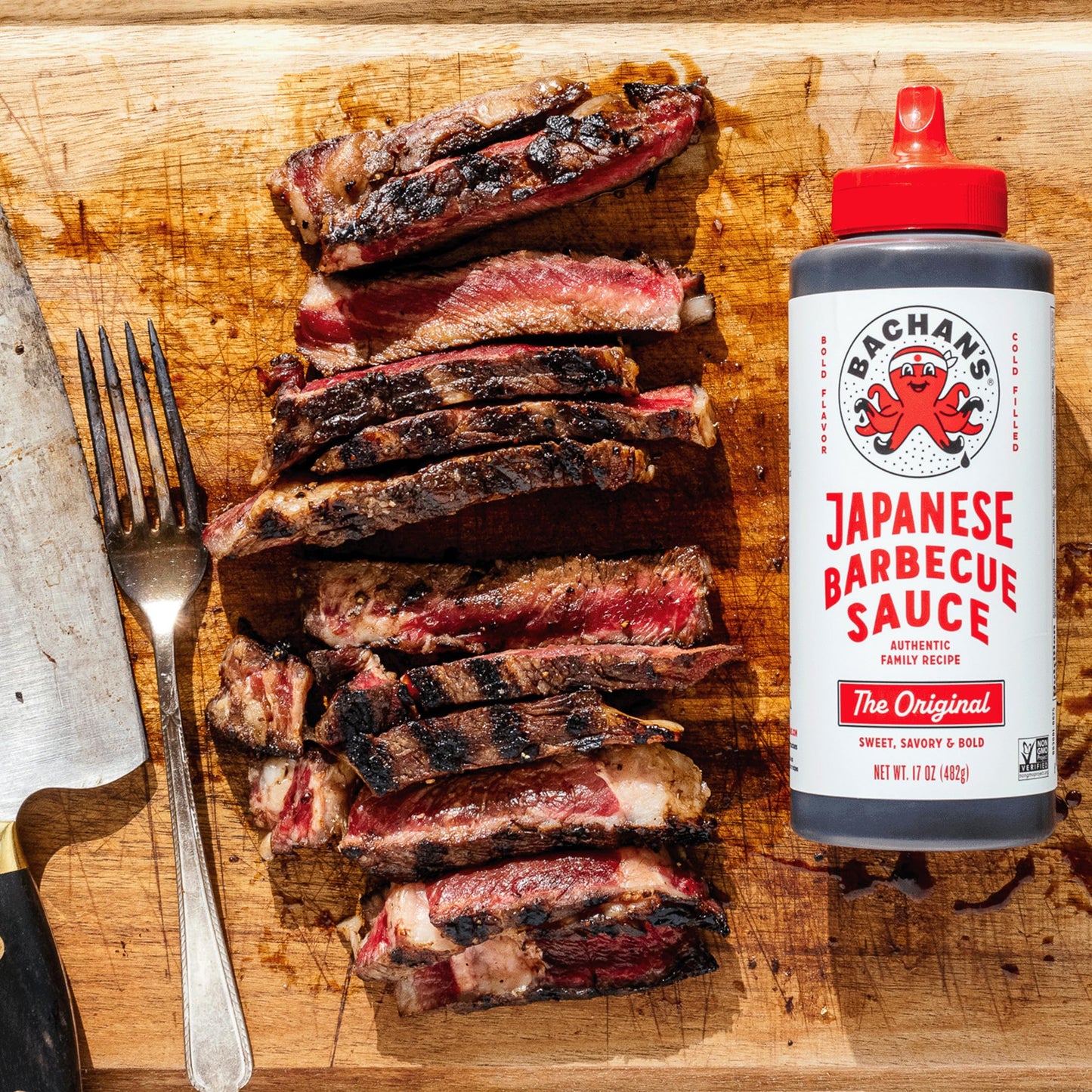 Bachan's Japanese Barbecue Sauce 4 Pack - 1 OG, 1 Sweet & Spicy, 1 Sweet Honey, 1 Yuzu Mini - BBQ Sauce for Wings, Chicken, Beef, Pork, Seafood, Noodles, and More. Non GMO, No Preservatives, BPA free