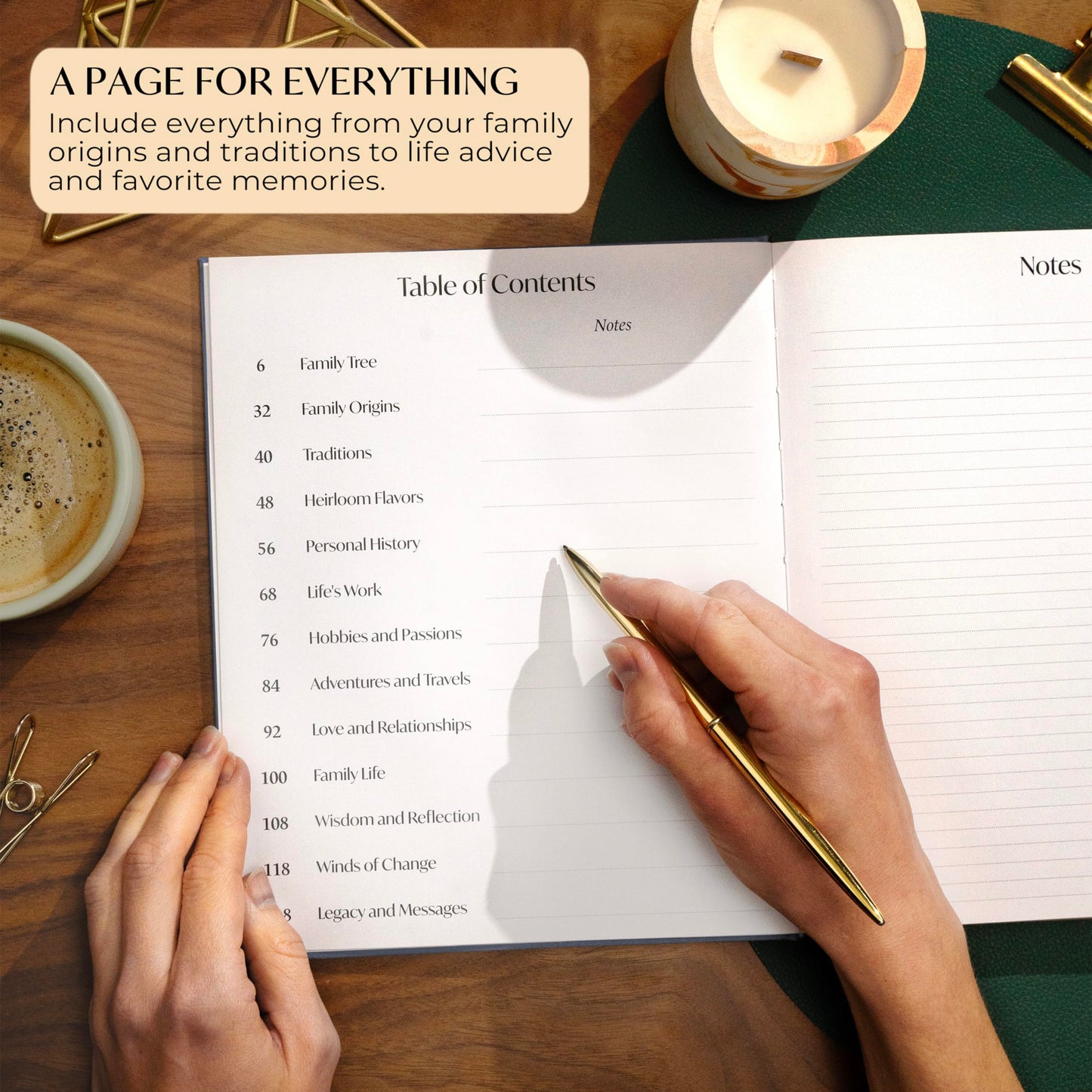 Skyline Grandparent Memory Book – Family Tree & Legacy Journal – Birthday Gifts for Nana, Grandpa & Grandma from Grandchildren (Space Blue)
