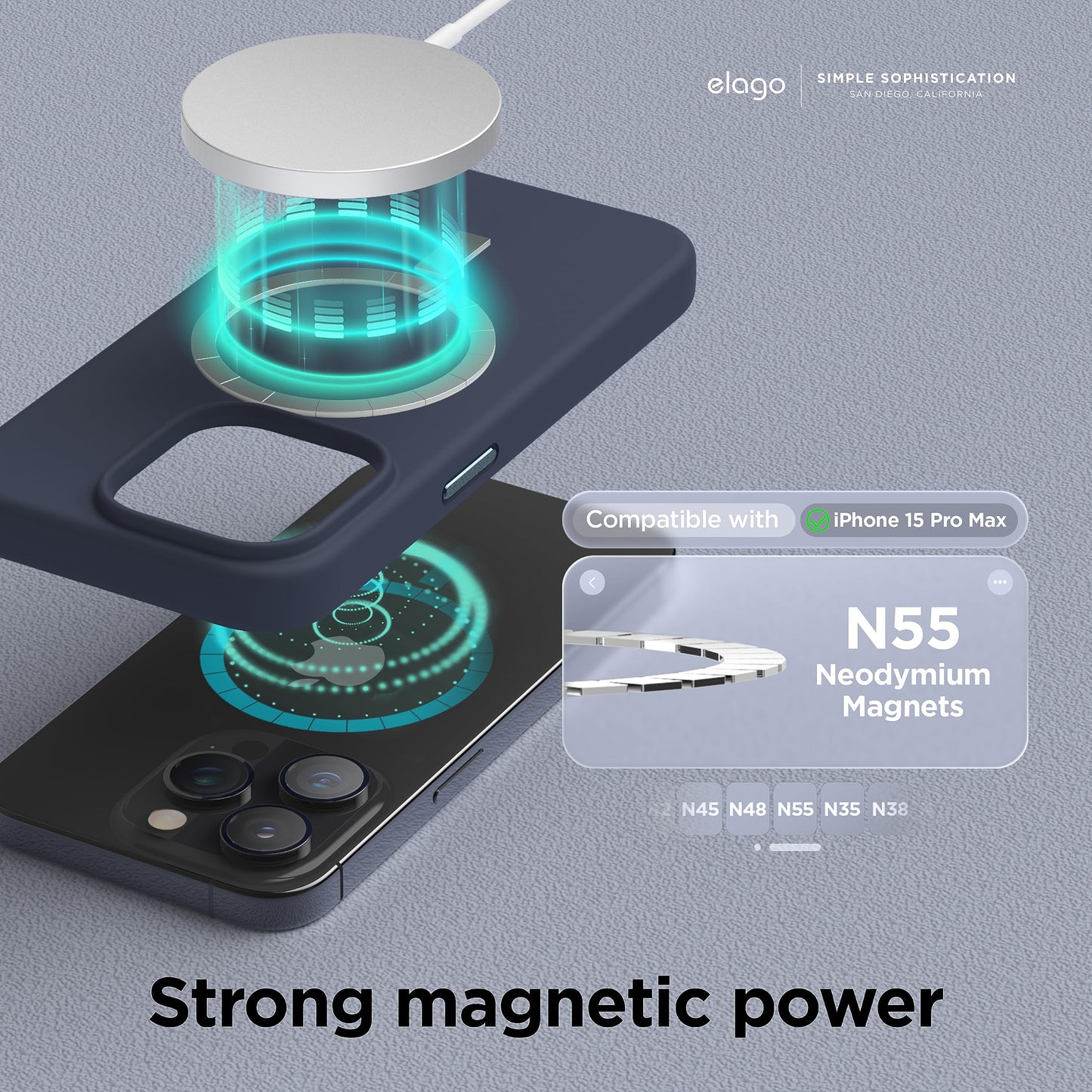 Elago Magnetic Silicone Case Compatible With Iphone 15 Pro Max Case 6.7 Inch Compatible With All Magsafe Accessories - Built-In