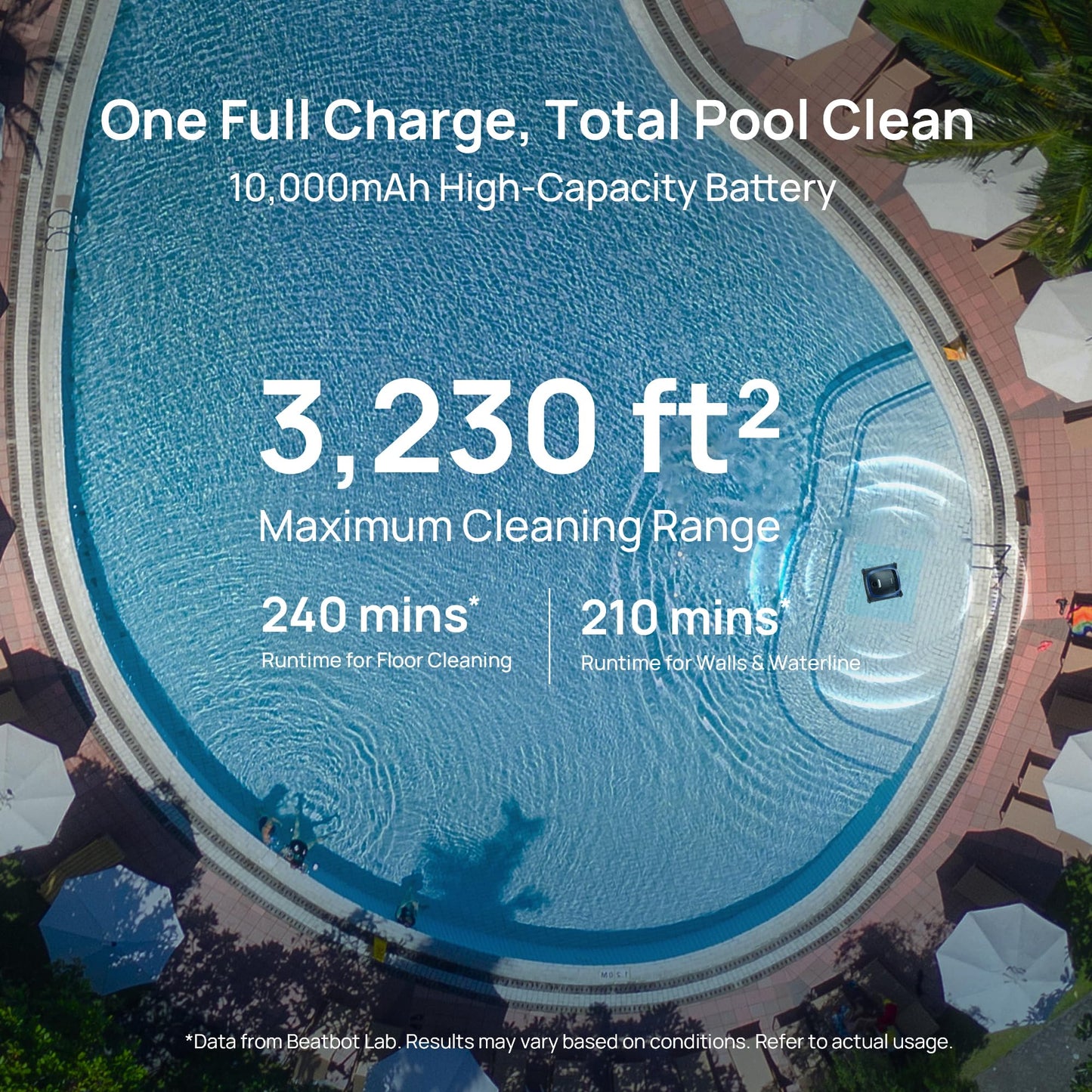 Beatbot AquaSense 2 Cordless Robotic Pool Vacuum Cleaner, Smart Surface Parking, Double-Pass Waterline Scrubbing, Cleans Floor, Walls and Waterline