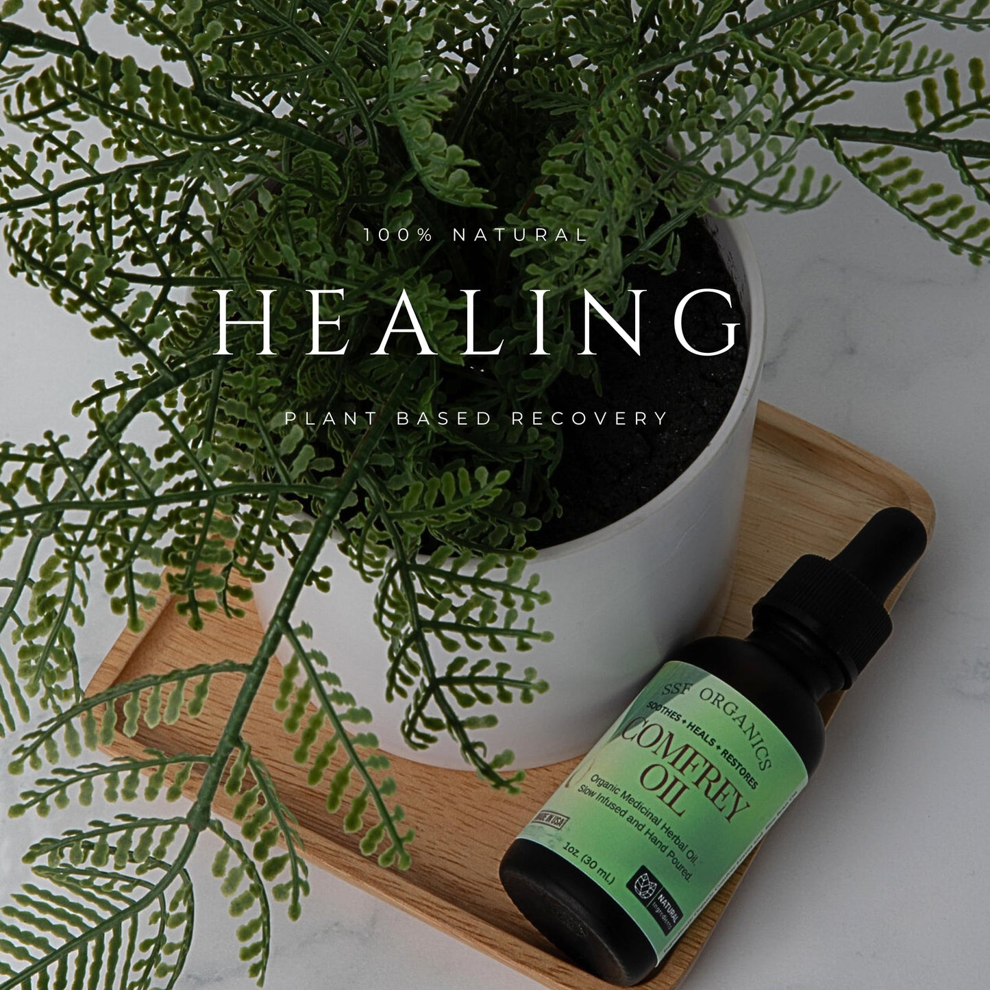 SSF Organics- Healing Comfrey Oil Concentrate. Natural Therapy for Joints, Muscle and Skin. | Medicinal Plant Based Relief and R