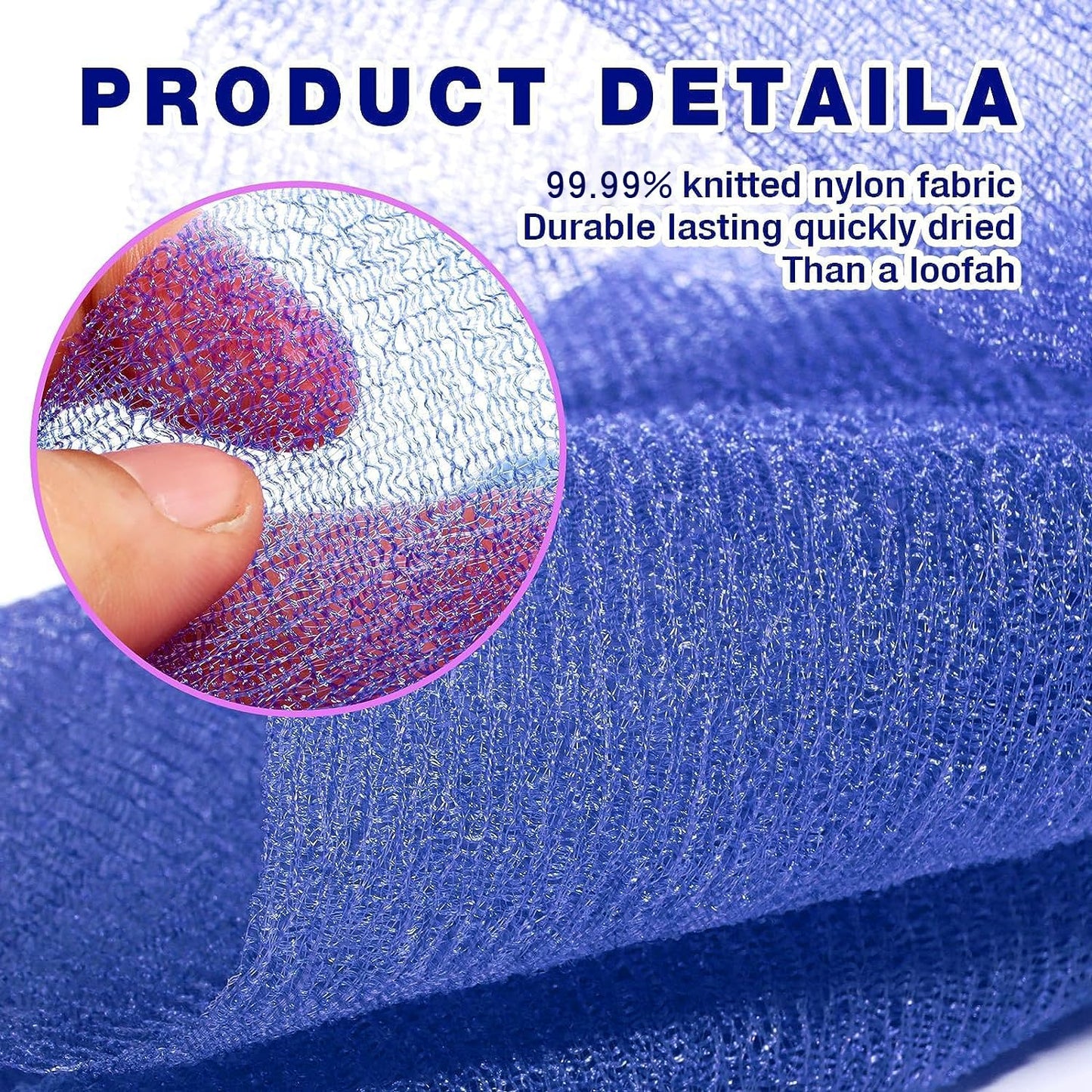 3 Pieces Exfoliating Washcloth Shower Towel African Net Sponge Japanese Wash Cloth Face Exfoliating Sponge Loofah Exfoliating Bo