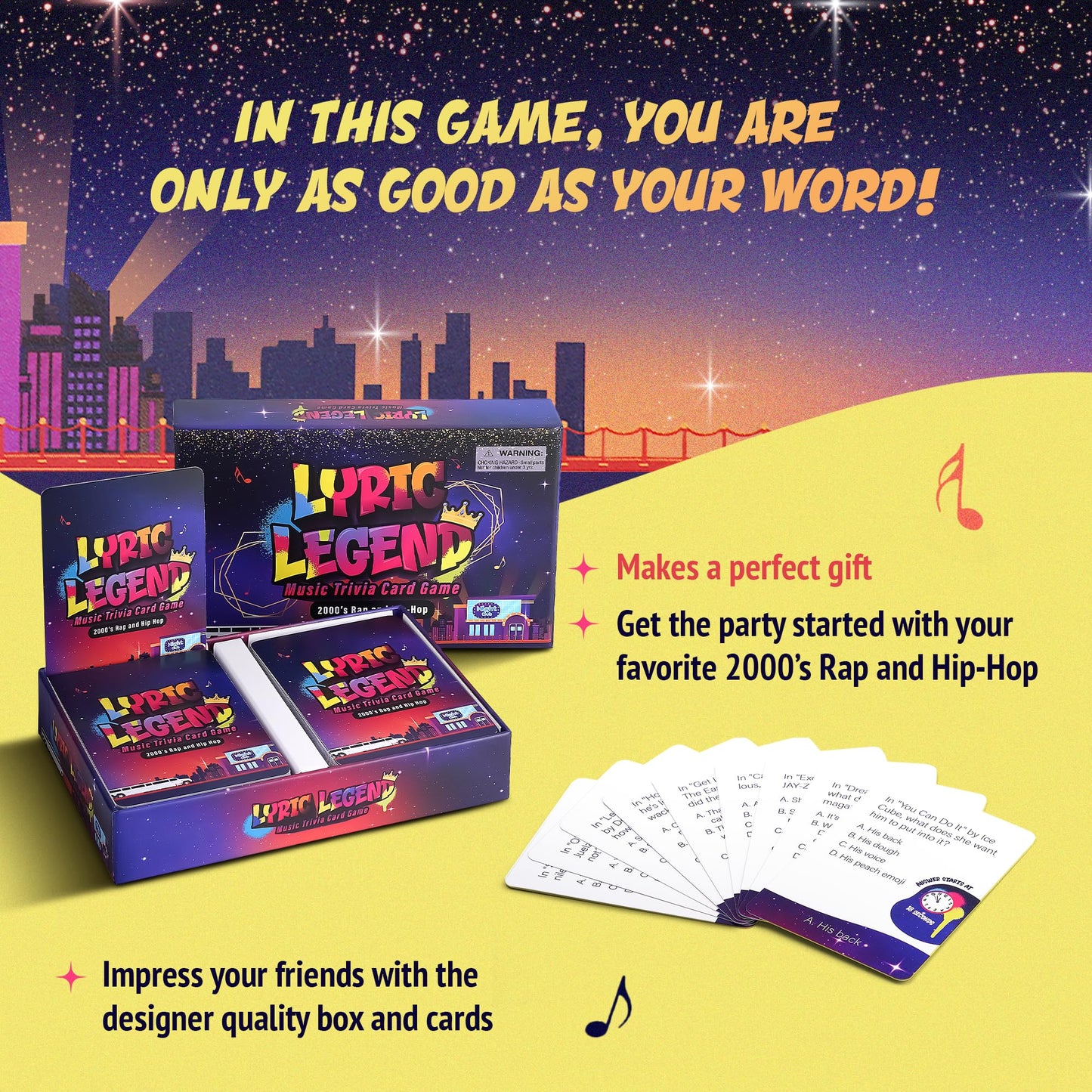 Lyric Legend 2000s Hip-Hop and Rap - Finish The Lyrics Game to Argue for The Correct Songs. Makes A Great Gift for Trivia Lovers - So Grab Your Mic, Sing Along, and Quiz Your Friends and Family!