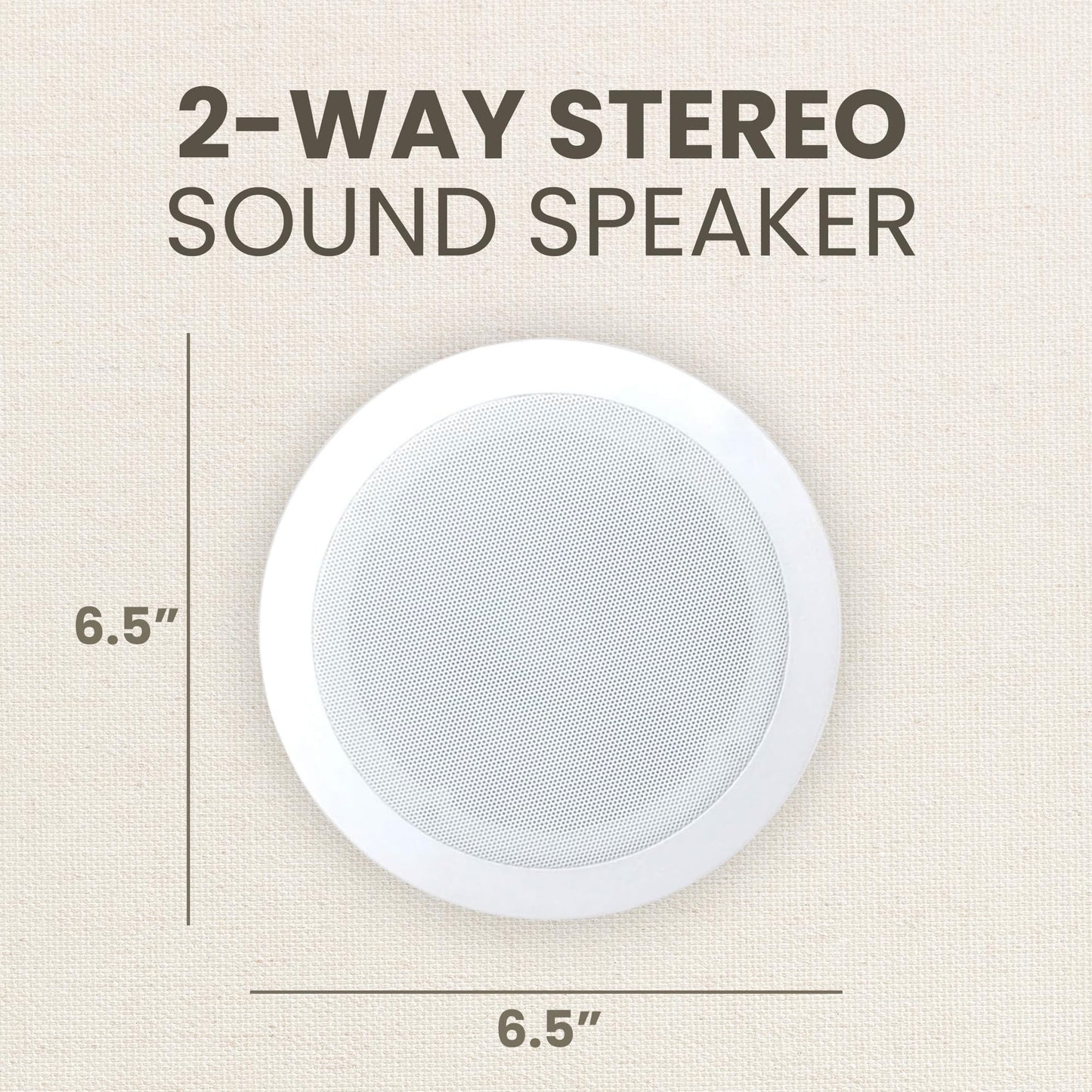 Pyle 6.5    Ceiling Wall Mount Speakers-Pair Of 2-Way Midbass Woofer Speaker 1/2 Polymer Dome Tweeter Flush Design W/70Hz-20Kh